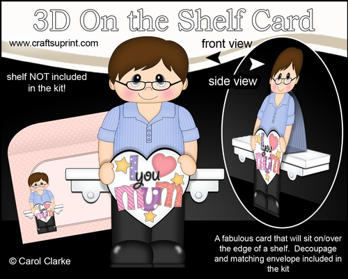 3D On the Shelf Card Kit - Porter has a Heart for Mum
