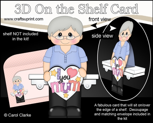 3D On the Shelf Card Kit - Irvin has a Heart for Mum