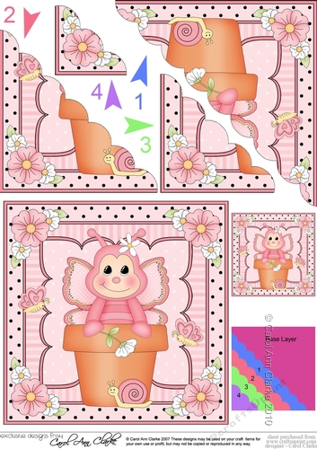 Flower Pot Friends Little Butterfly Scalloped Corner Stacker
