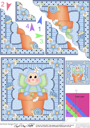 Flower Pot Friends Little Butterfly Scalloped Corner Stacker