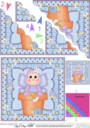 Flower Pot Friends Little Butterfly Scalloped Corner Stacker