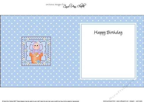 Flower Pot Friends Little Butterfly square landscape insert