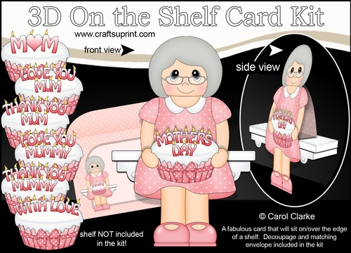 3D On the Shelf Card Kit - Nelle has a Cake for Mum