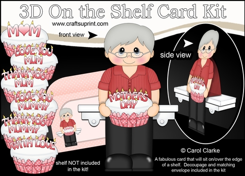 3D On the Shelf Card Kit - Lenny has a Cake for Mum