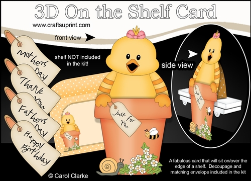 3D On the Shelf Card Kit - Flower Pot Friends Little Chick Mallow