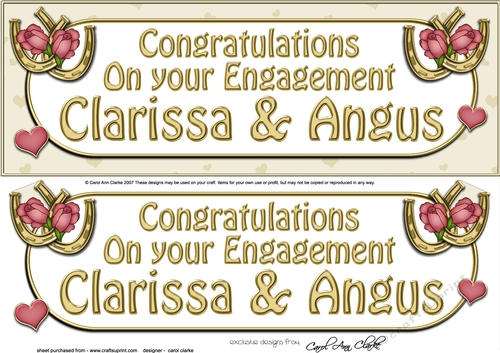 Large DL On Your Engagement CLARISSA & ANGUS 3D decoupage