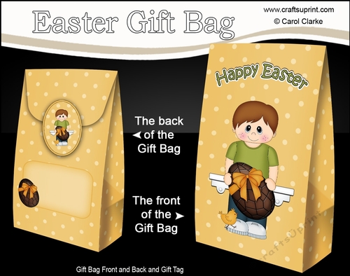 3D Easter Gift Bag Mini Kit - Easter Boy Glen has a Lovely big chocolate Easter Egg