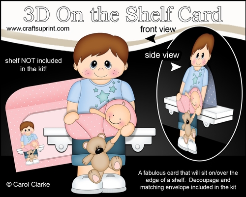 3D On the Shelf Card Kit - Little Boy Archie is a New Big Brother