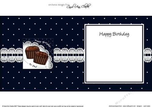 Delicious Birthday Chocolates on a Lace Doily square landscape insert