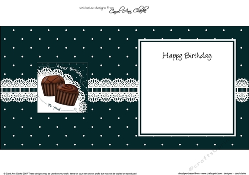 Delicious Birthday Chocolates on a Lace Doily square landscape insert
