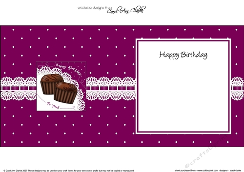 Delicious Birthday Chocolates on a Lace Doily square landscape insert