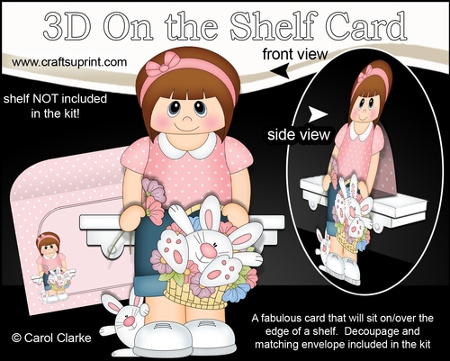 3D On the Shelf Card Kit - Easter Teen Kirstie has a Cute Bunny in a Basket