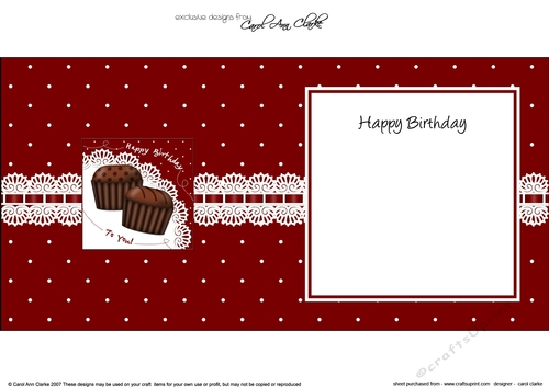 Delicious Birthday Chocolates on a Lace Doily square landscape insert