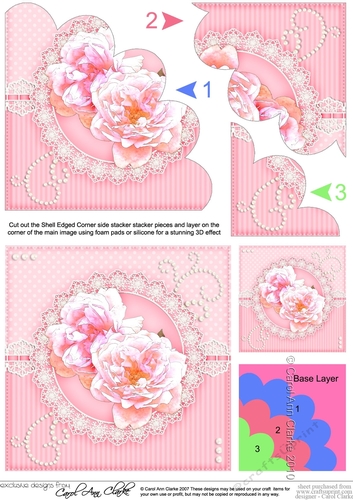 A Touch of Elegance Flowers, Lace & Pearls Shell Edged Corner Side Stacker