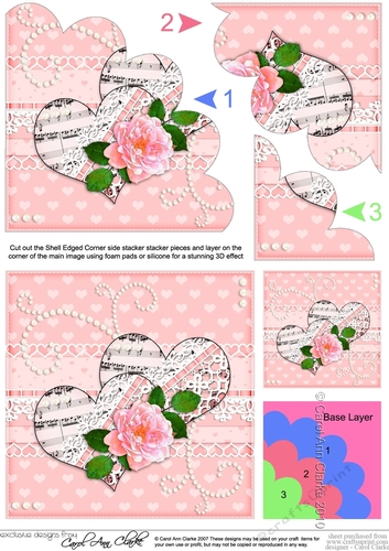 A Touch of Elegance Hearts Roses & Lace Shell Edged Corner Side Stacker