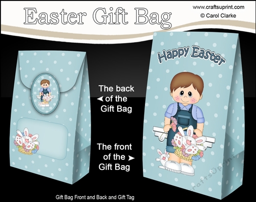 3D Easter Gift Bag Mini Kit - Easter Toddler Arlie has a Cute Bunny in a Basket