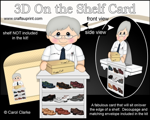 3D On the Shelf Card Kit -  Happy Feet Shoe shop Assistant Rodger
