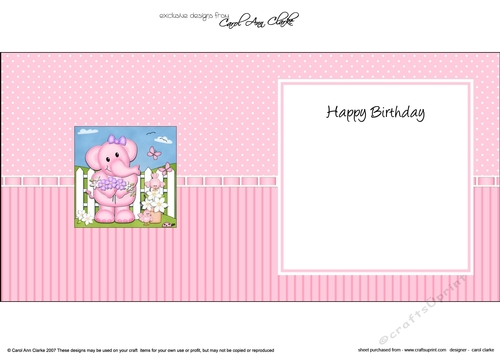 Lola Elephant has a bunch of Pretty Flowers square landscape insert