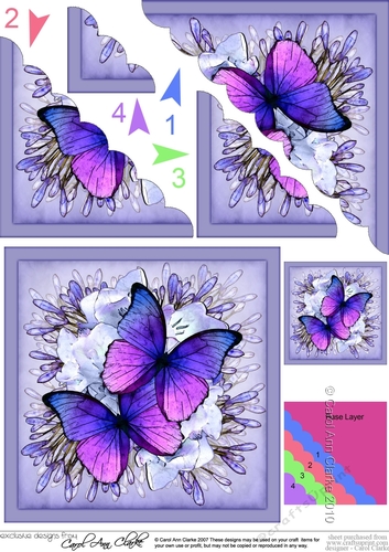 Butterflies & Flowers Scalloped Corner Stacker
