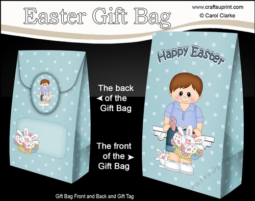 3D Easter Gift Bag Mini Kit - Easter Teen Darryl has a Cute Bunny in a Basket