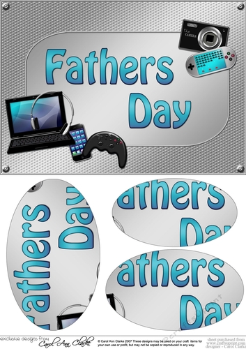 A5 FATHERS DAY Gadgets n Gizmos Oval Pyramage Topper