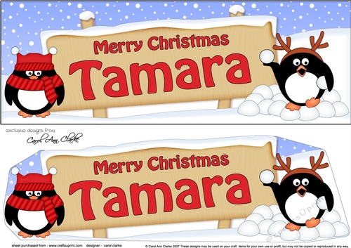 Large DL Merry Christmas TAMARA 3D decoupage 