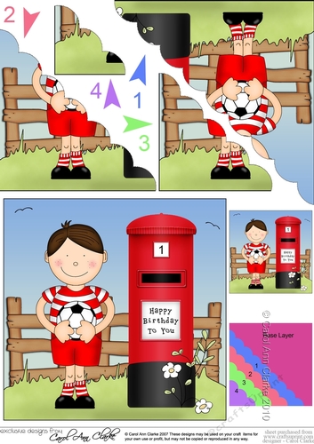 Boyz Birthday Bazil plays Football Scalloped Corner Stacker