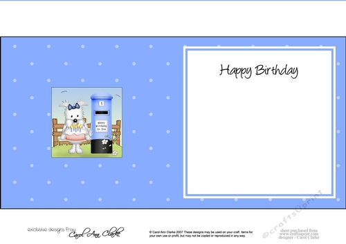 Jess Westie Dog has a Birthday Cake square landscape insert