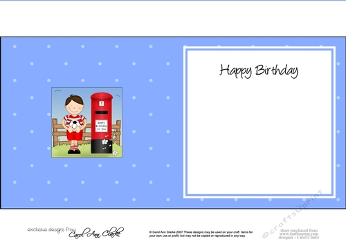 Boyz Birthday Boriz  Plays Football square landscape insert