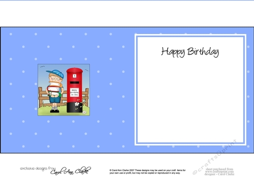 Boyz Birthday Zeke the Schoolboy square landscape insert
