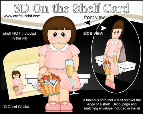 3D On the Shelf Card Kit - Strawberry & Bubbly Lady Arletta