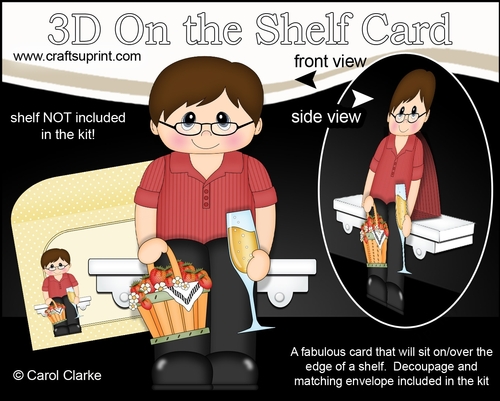 3D On the Shelf Card Kit - Strawberry & Bubbly Man Trenton