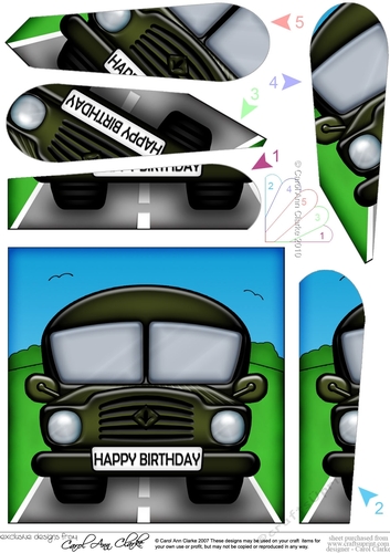 Fun Army Truck Bithday Fan Pyramage Topper