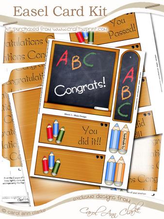 Blackboard and Desk Easel Card Kit with 3D Decoupage