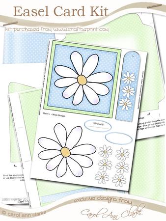 Daisy Easel Card Kit in with 3D Decoupage