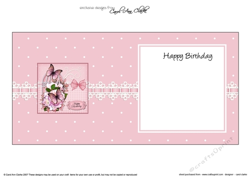 Birthday Butterflies Flowers & Pearls Birdcage High square landscape insert