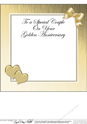 For a Special Couple on your Golden Wedding Anniversary matching 8x8 insert panel