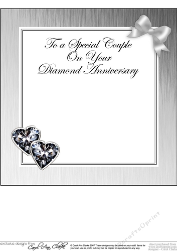 For a Special Couple on your Diamond Wedding Anniversary matching 8x8 insert panel
