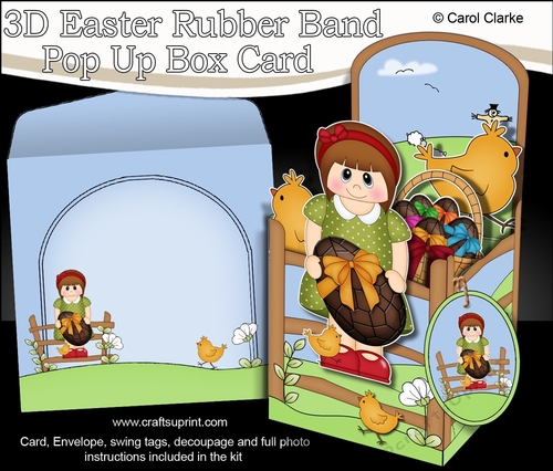 3D Rubber Band Pop Up Box Card Kit - Easter Teen Staci has a Lovely big chocolate Easter Egg