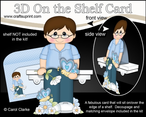 3D On the Shelf Card Kit - Barty has Butterflies & Flowers