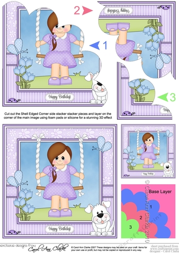 Cute Little Teen Girl is Swinging High Shell Edged Corner Side Stacker