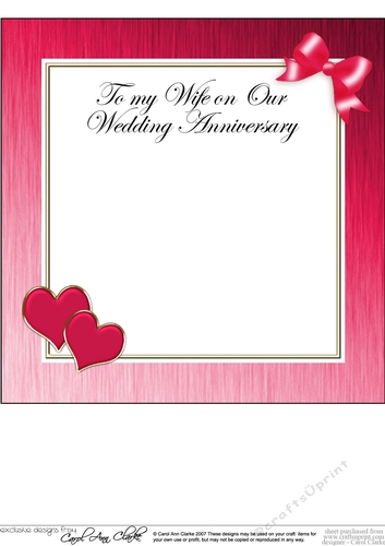 8x8 For My Wife on Our Anniversary Scalloped Corner