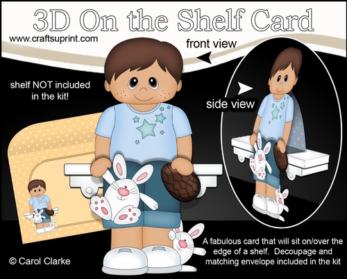 3D On the Shelf Card Kit - Ethnic Easter Boy Akarsh has a Cute Bunny & a Chocolate Easter Egg