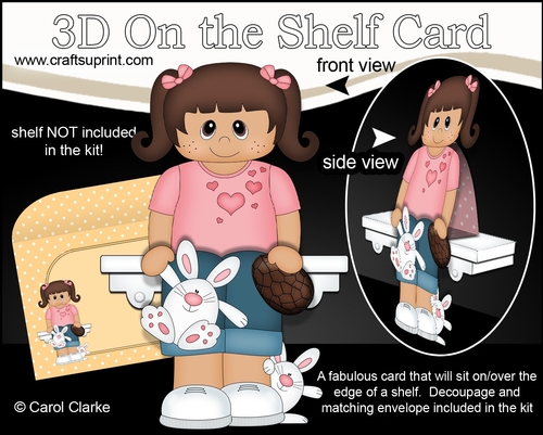 3D On the Shelf Card Kit - Ethnic Easter Girl Neysa has a Cute Bunny & a Chocolate Easter Egg