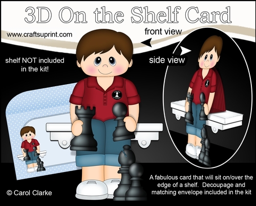 3D On the Shelf Card Kit - Little Teen Brayden is a Chess Champion