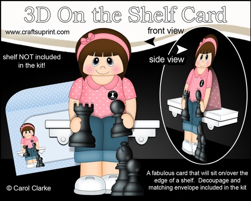 3D On the Shelf Card Kit - Little Teen Adeline is a Chess Champion