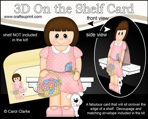 3D On the Shelf Card Kit -  Franchesca has a basket of Flowers
