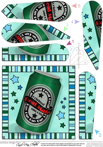 Real Male Beer Can Fan Pyramage Topper