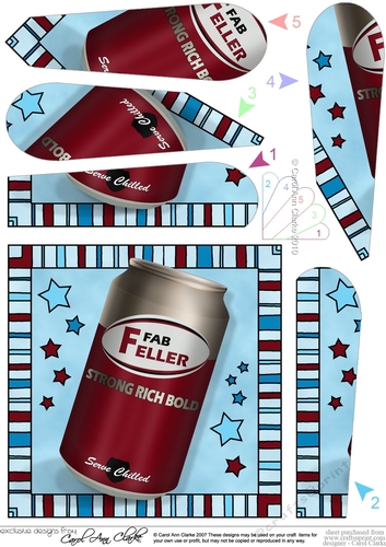 Fab Feller Beer Can Fan Pyramage Topper
