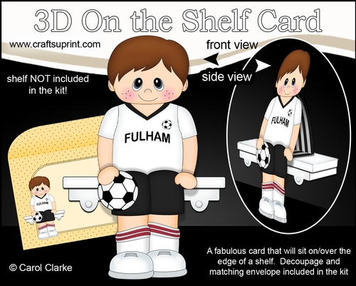 3D On the Shelf Card Kit - Little Footballer Erasmo plays for Fulham